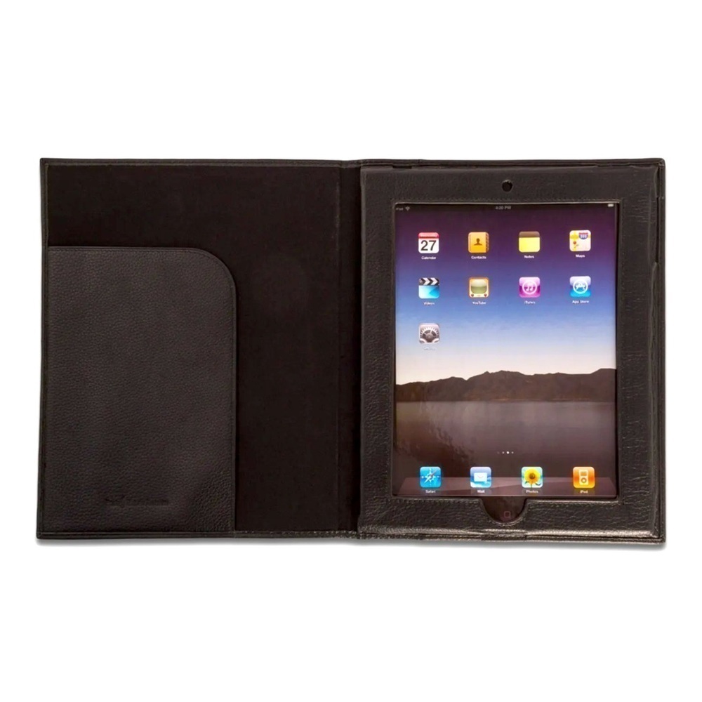 Ralph Lauren Brown Pebbled Leather Pony Logo iPad Cover in a GIFT Box NIB